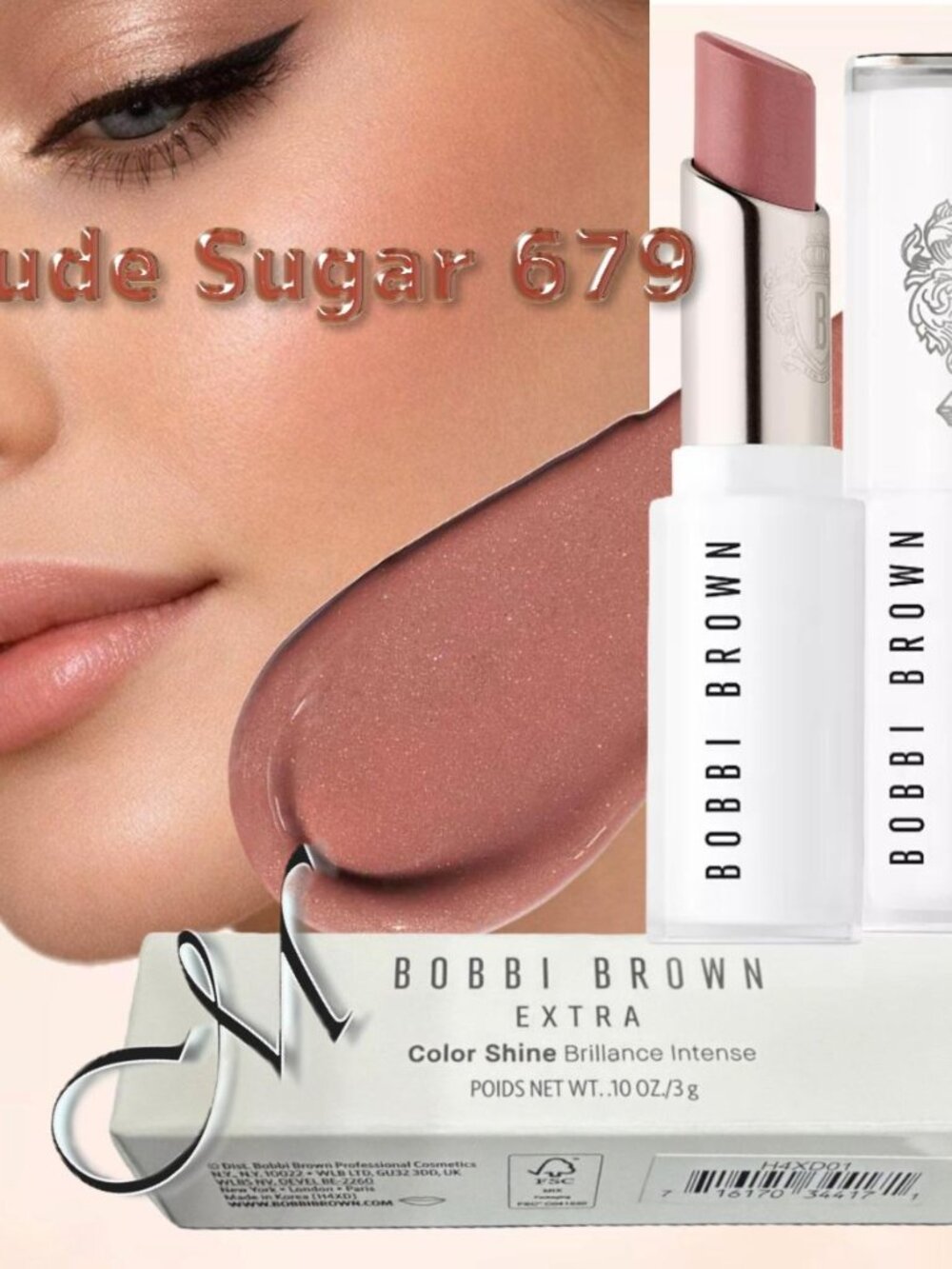 Bobbi Brown Extra Color Shine Lipstick* ~ Nude Sugar 670 (Pink Pearl) 3g NIB